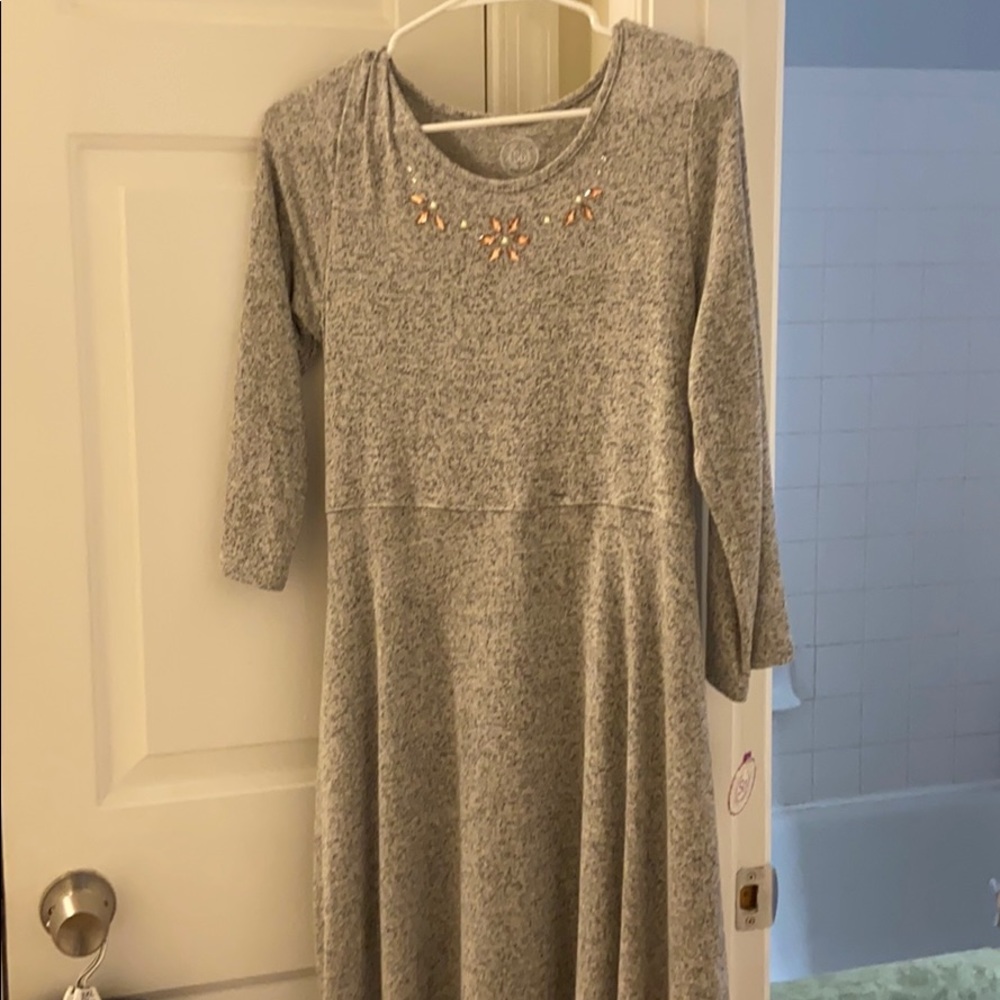 Girls Plus Size Gray Dress
